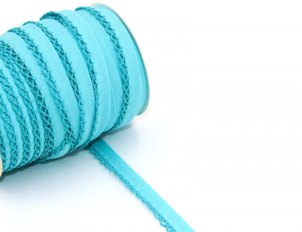 Schrägband Häkelborte helltürkis (1 m)